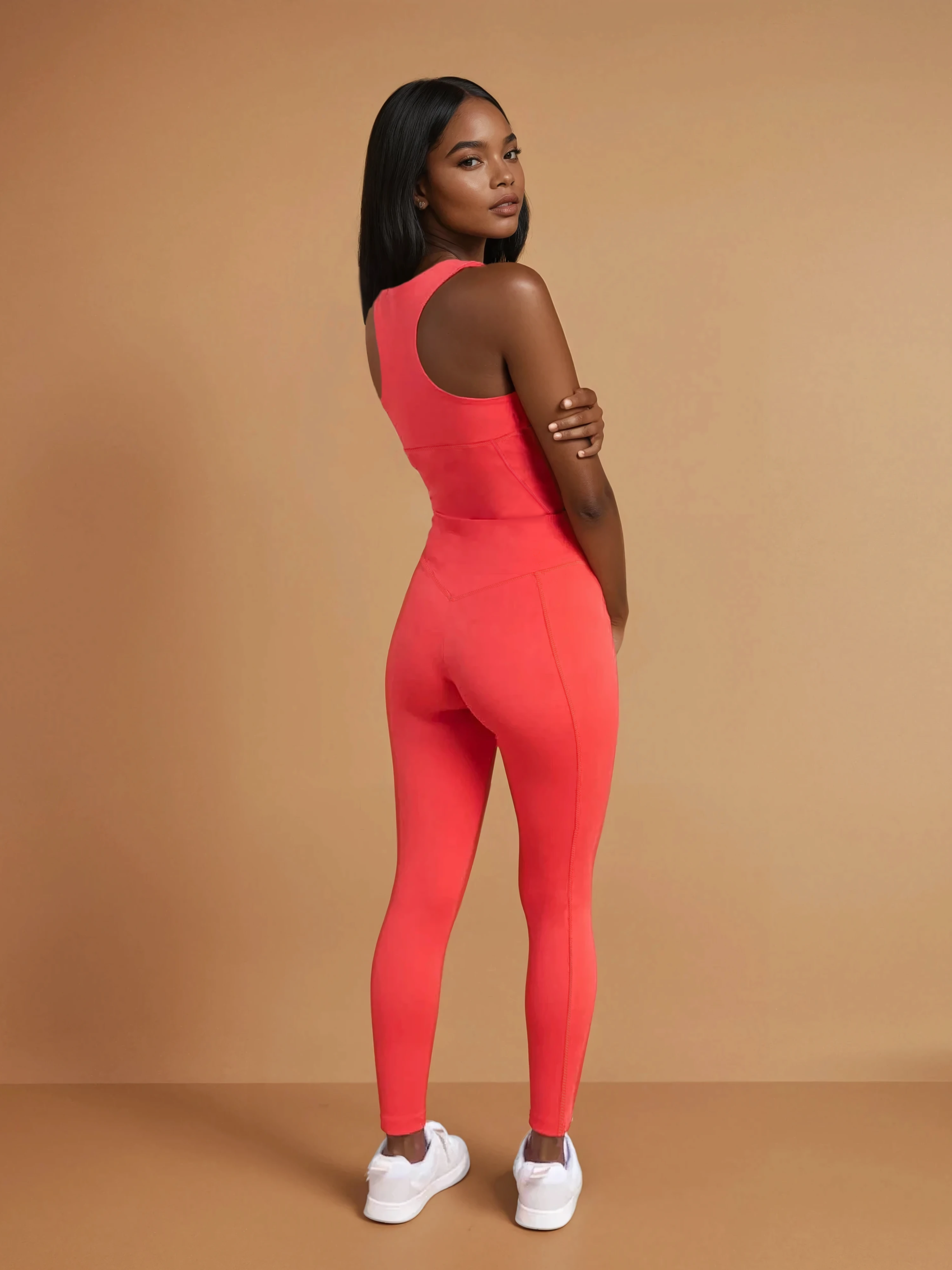 IRIS high waist leggings coral red