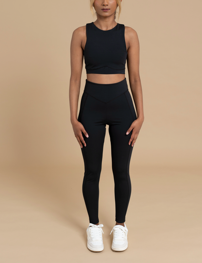 Crop top with high waisted leggings hotsell